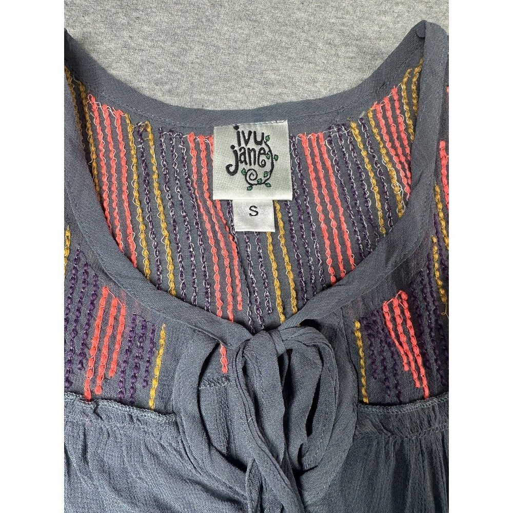 NWT Ivy Jane S‎ embroidered Tiered Ruffle Top Blouse Sheer - Picture 3 of 6